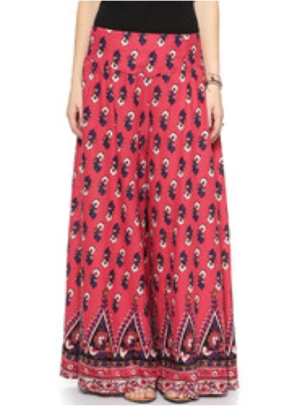 Free People Wide-Leg Printed Palazzo Pants - Pink